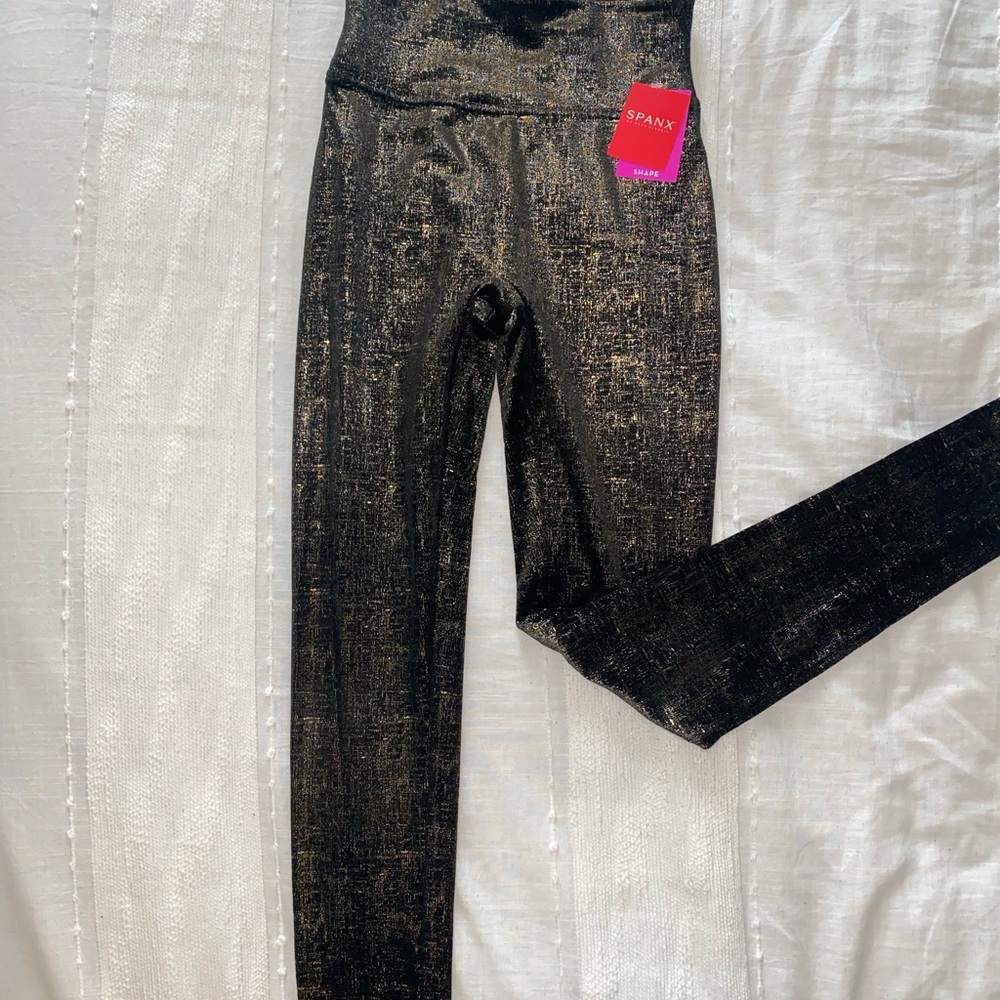XS spanx gold leggings